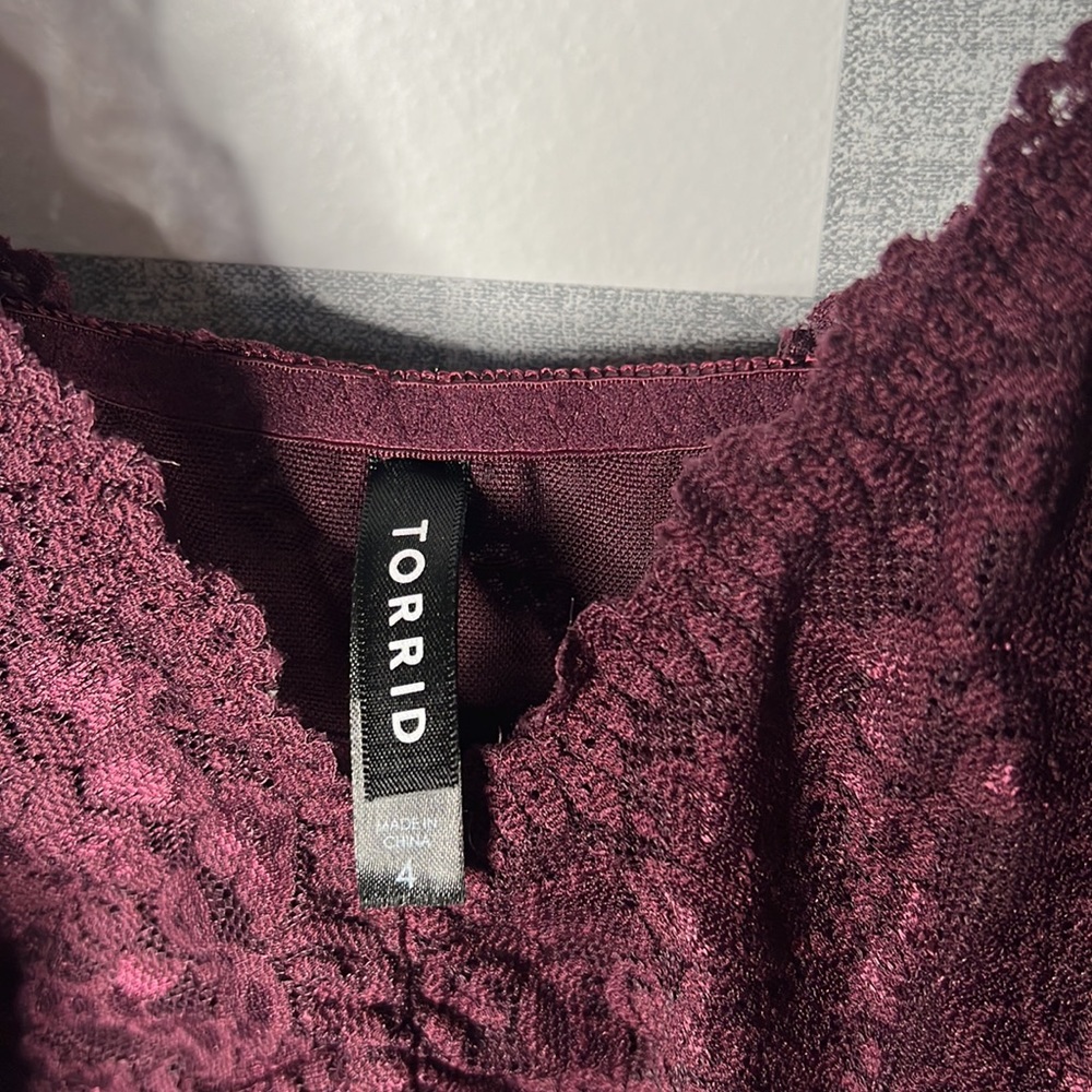 torrid Burgundy Lace Chemise - Picture 4 of 5